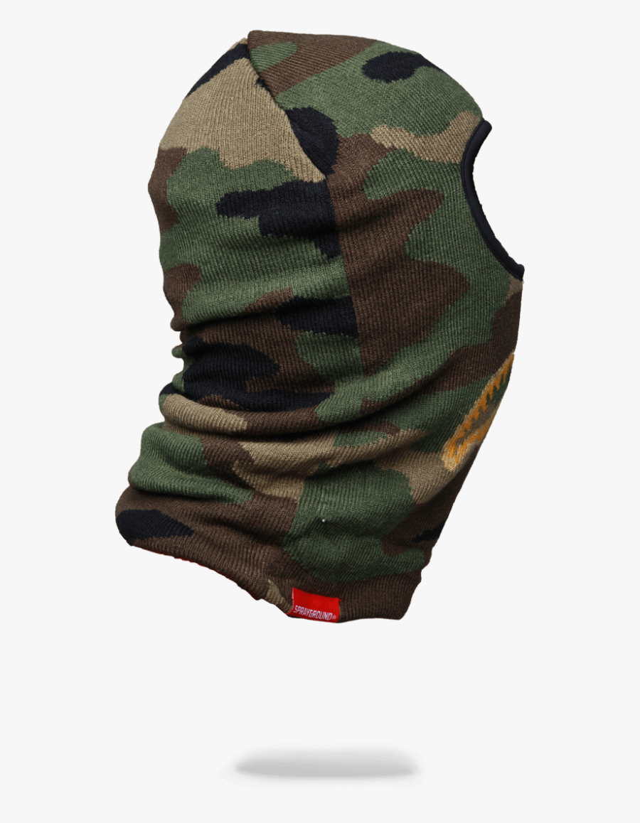 Gold Knit Shark Mouth Ski Mask - Army, Transparent Clipart