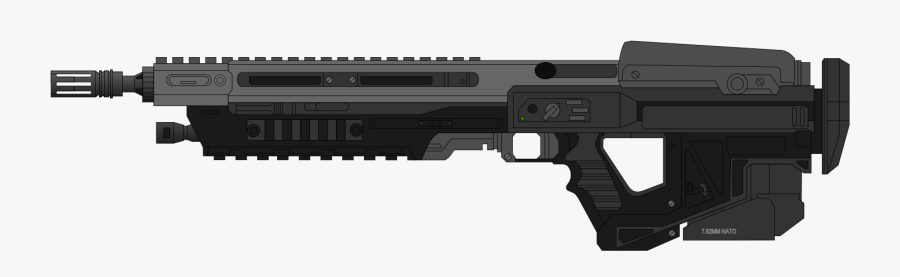 Drawn Shotgun Assault Rifle - Halo Battle Rifle Ma37, Transparent Clipart