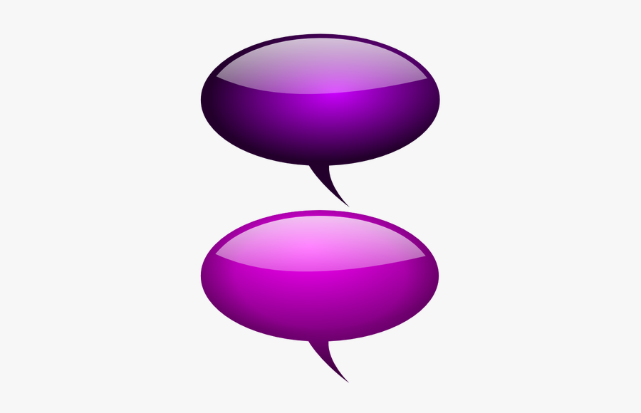 Purple Speech Bubbles With Reflections Vector Drawing - Colour Full Bubble Transparent Background, Transparent Clipart