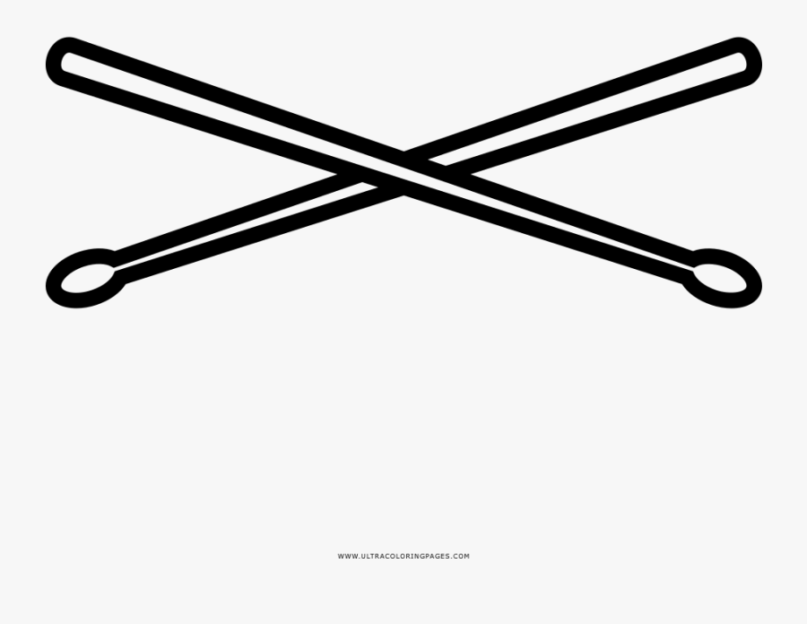 Drumsticks Coloring Page - Baquetas Para Colorear, Transparent Clipart