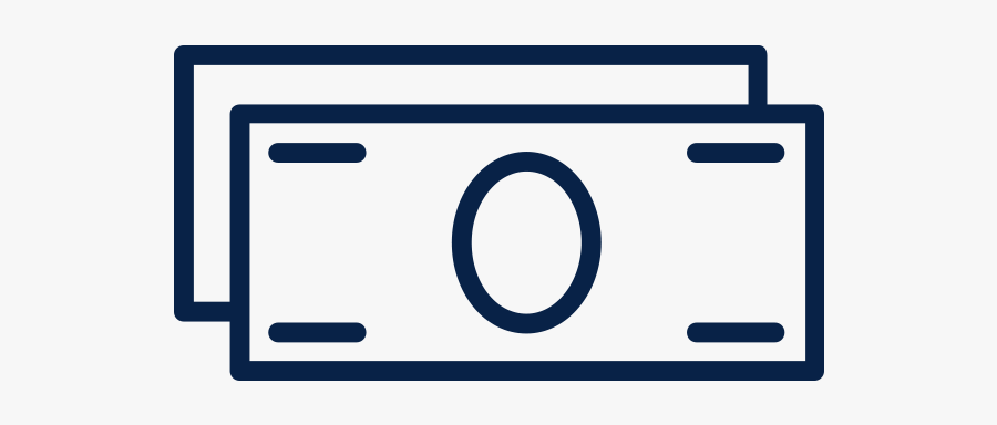 Outline Of Dollar Bills - Icon, Transparent Clipart