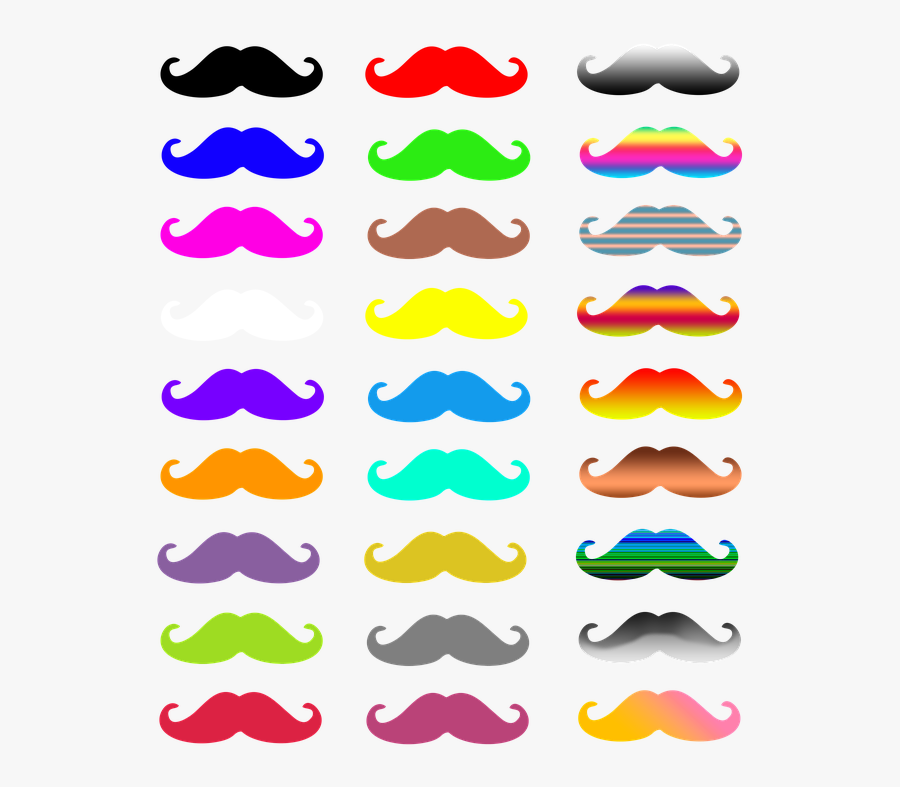 Transparent Moustache Clipart - Bigote Colores, Transparent Clipart