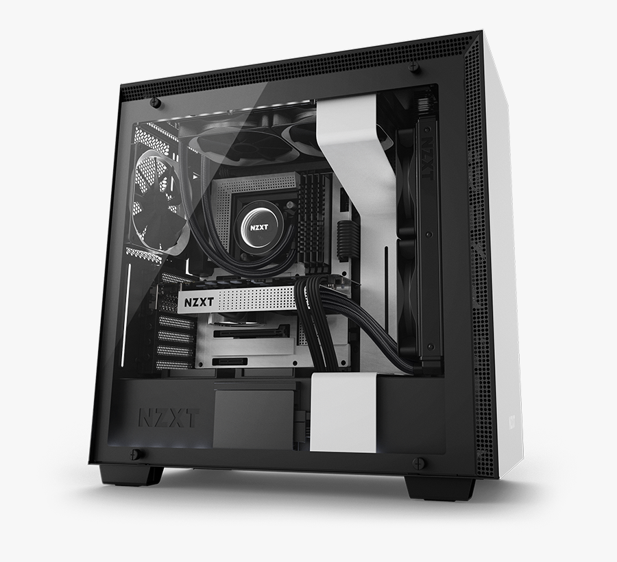 Pc Clipart Computer Setup - Nzxt H700 Black White, Transparent Clipart