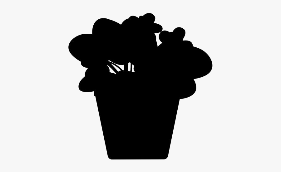 Transparent Colorful Pot Plant Flower Growing Clipart - Silhouette, Transparent Clipart