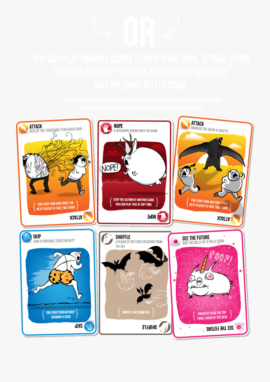 A Card Game About Kittens - Card Game Exploding Kittens, Transparent Clipart