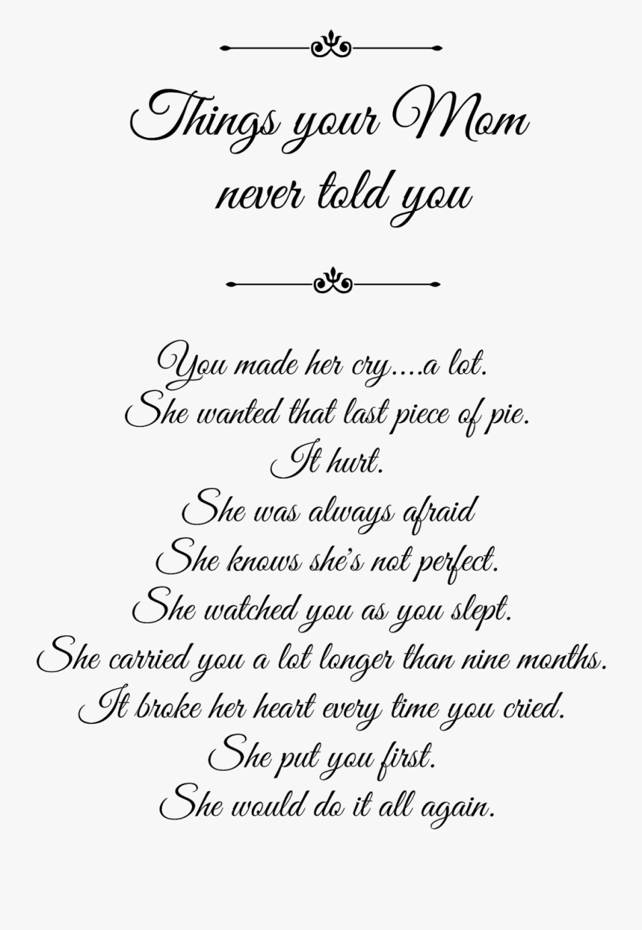 Things Mum Never Told You, Transparent Clipart