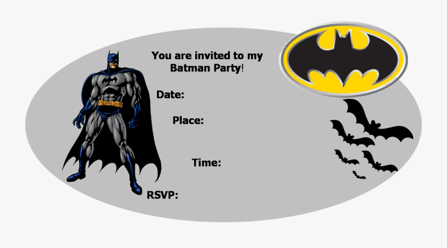 Batman Free Printables - Free Printable Batman Invitation Template, Transparent Clipart