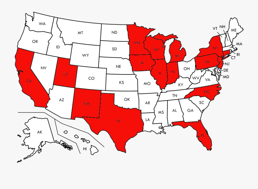 Blank United States Map, Transparent Clipart