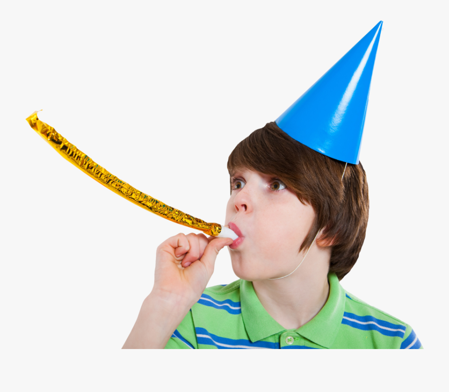 Boy In Birthday Hat - Kid With Party Hat, Transparent Clipart