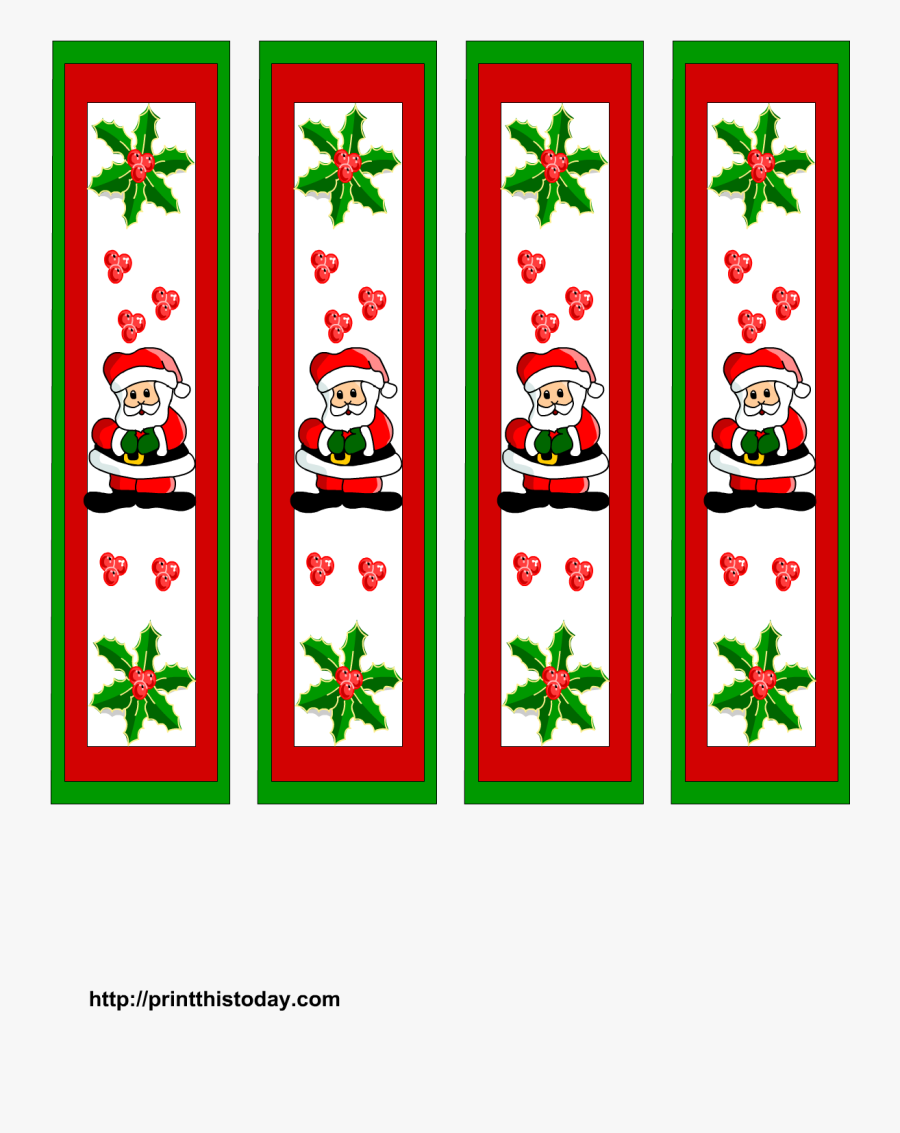 Christmas Bookmarks Featuring Santa Claus - Stationary, Transparent Clipart