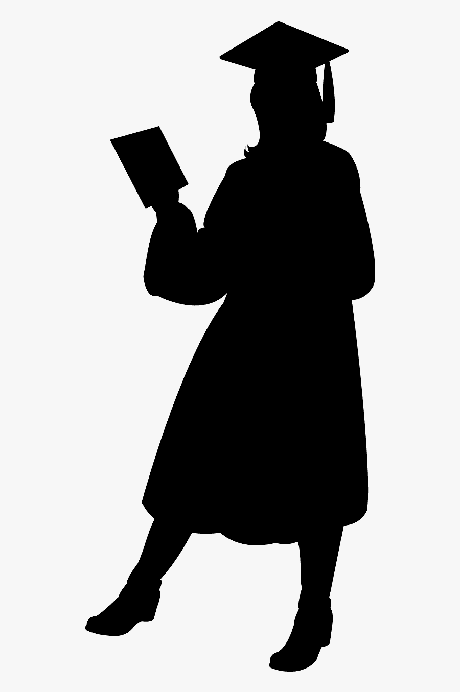 Silueta De Chica Graduada, Transparent Clipart