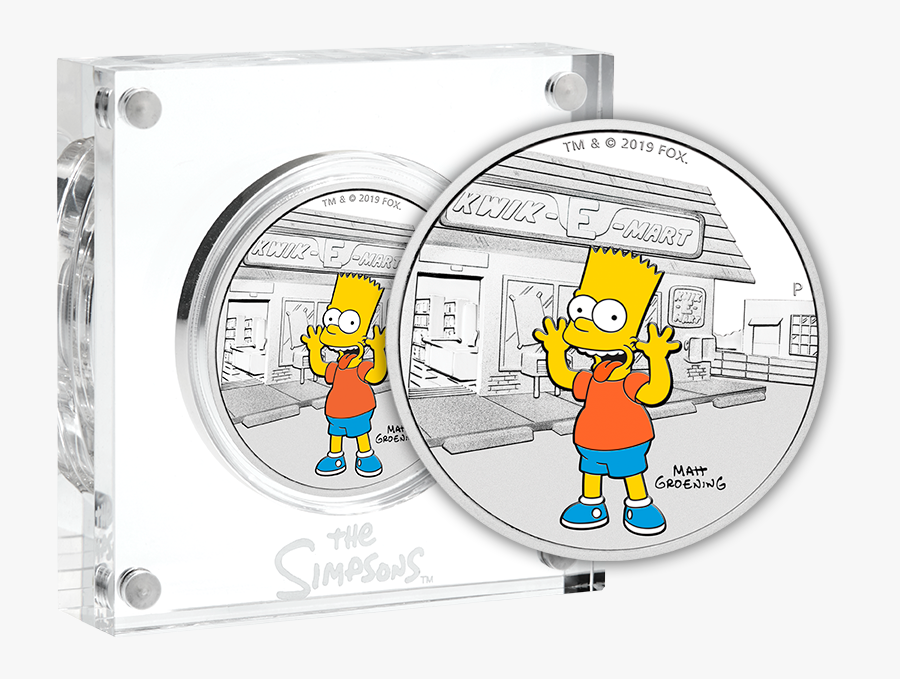Bart Simpson 2019 1oz Silver Proof Coin Product Photo - Bart Simpson Coin, Transparent Clipart