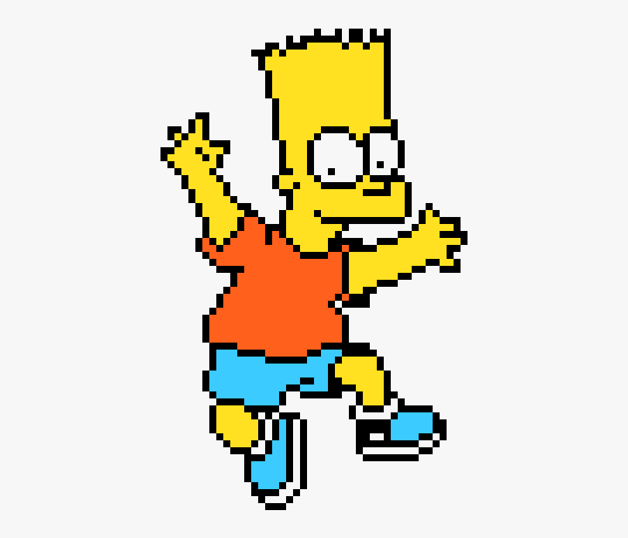 Bart Simpson Pixel Art, Transparent Clipart