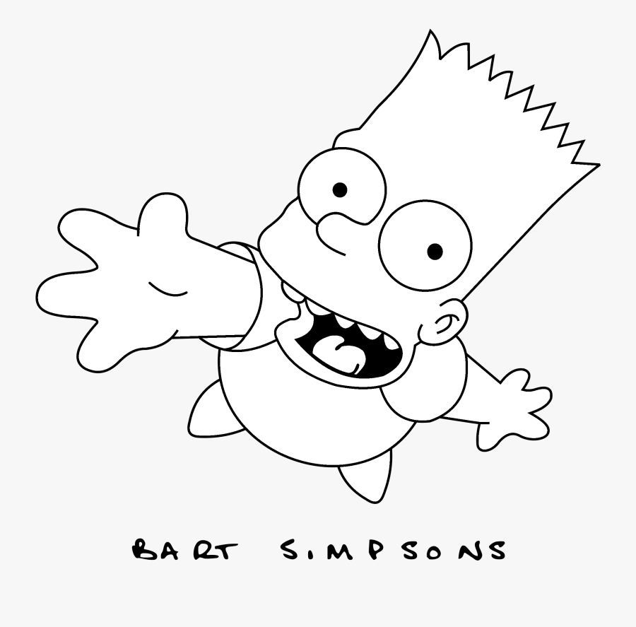 Bart Simpson Logo Black And White - Black And White Bart, Transparent Clipart