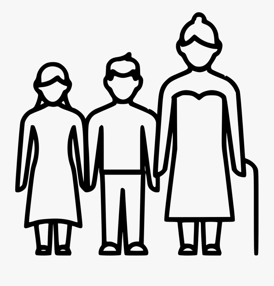 Grandma Grandchildren Icon, Transparent Clipart