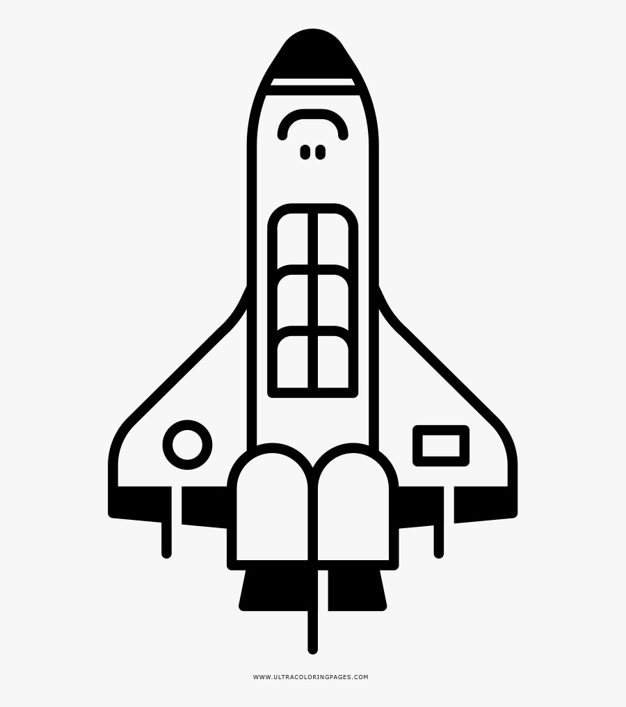 Space Shuttle Coloring Page - Como Dibujar Un Transbordador Espacial, Transparent Clipart