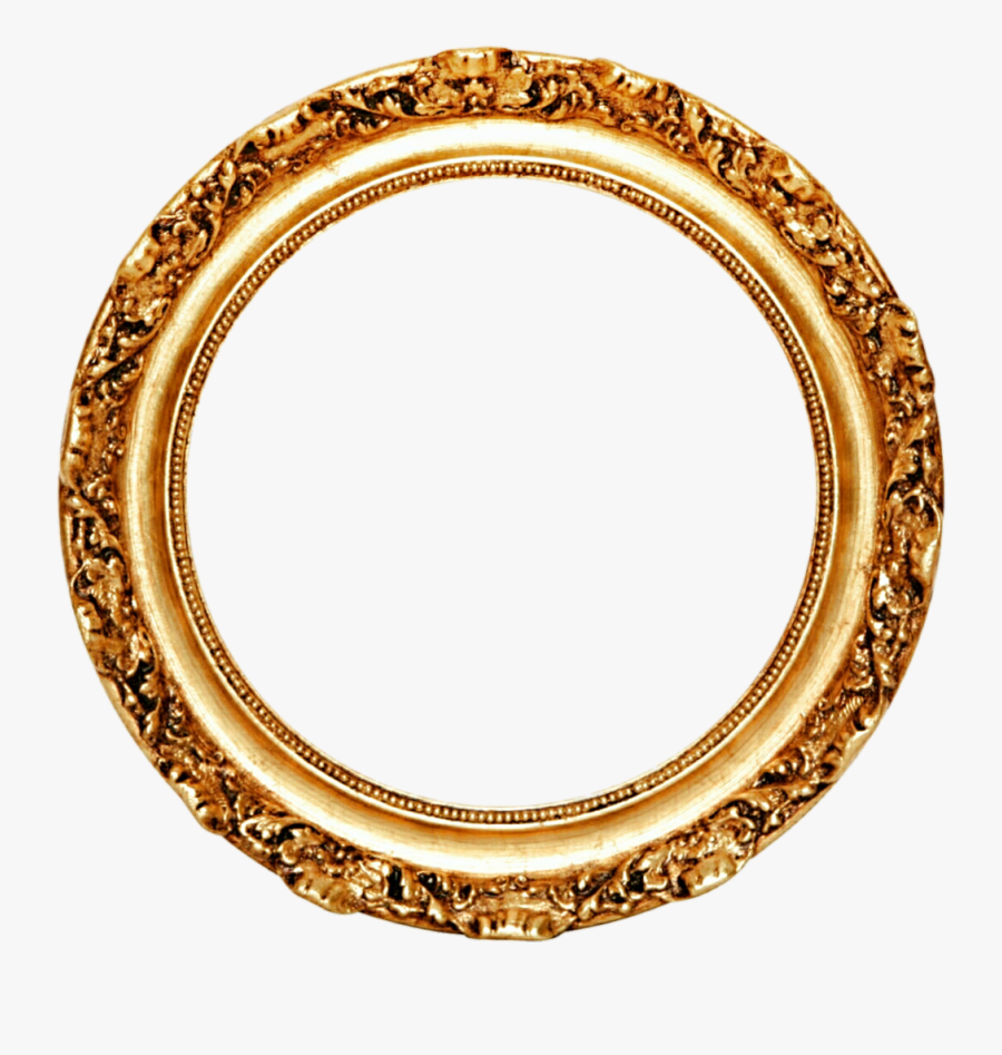 Round Golden Frame Png, Transparent Clipart
