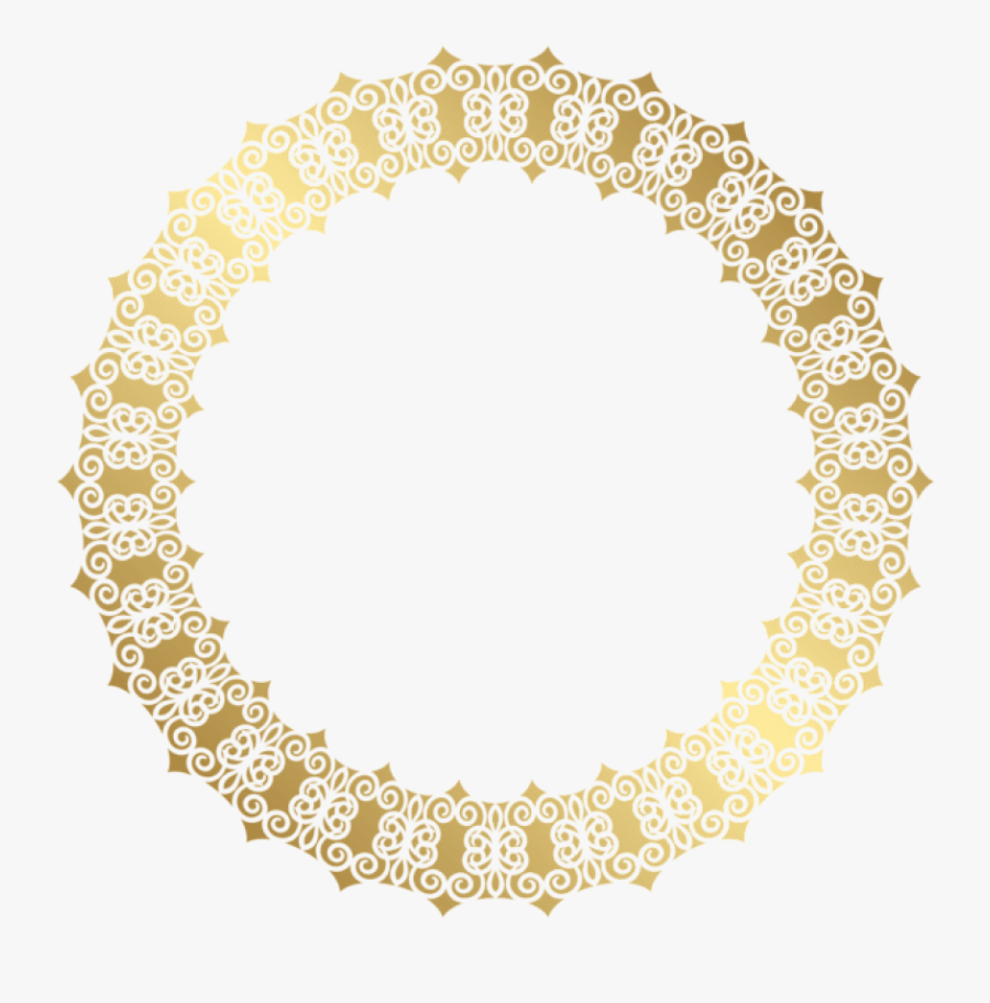Circle Flower Free Png , Transparent Cartoons - Golden Circle Border Png, Transparent Clipart