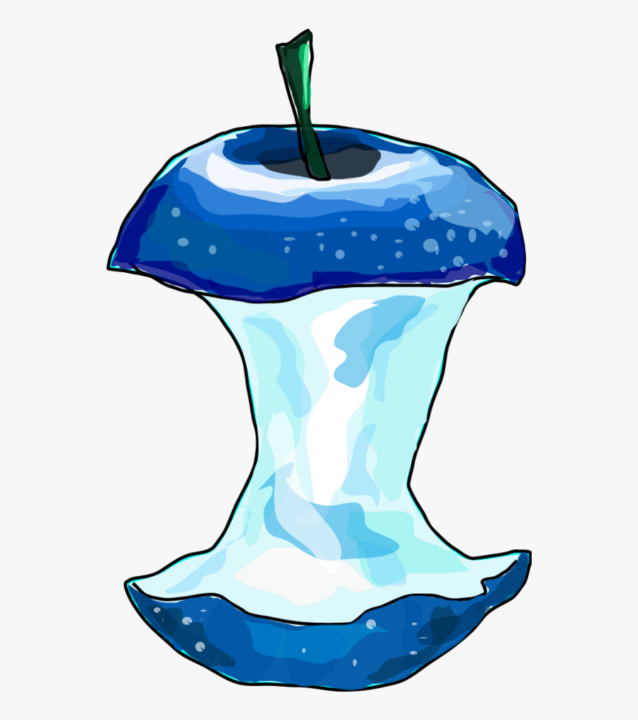 Blue Apple Clip Art - Cartoon Apple Core, Transparent Clipart