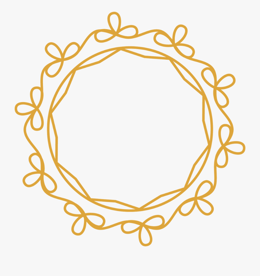 Gold Wreath Frame Border Circle Round Swirls Decor - Portable Network Graphics, Transparent Clipart