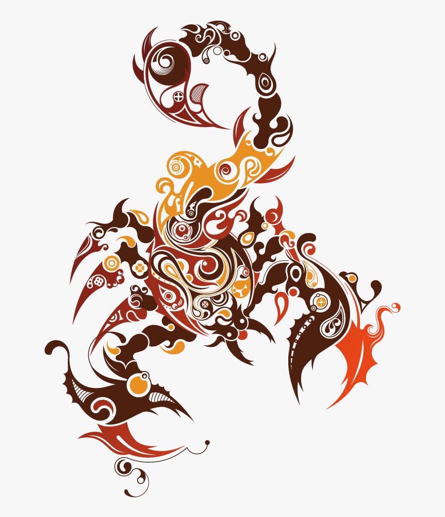 Zodiac Astrological Sign Abstract Artwork Transprent - Scorpion Art, Transparent Clipart