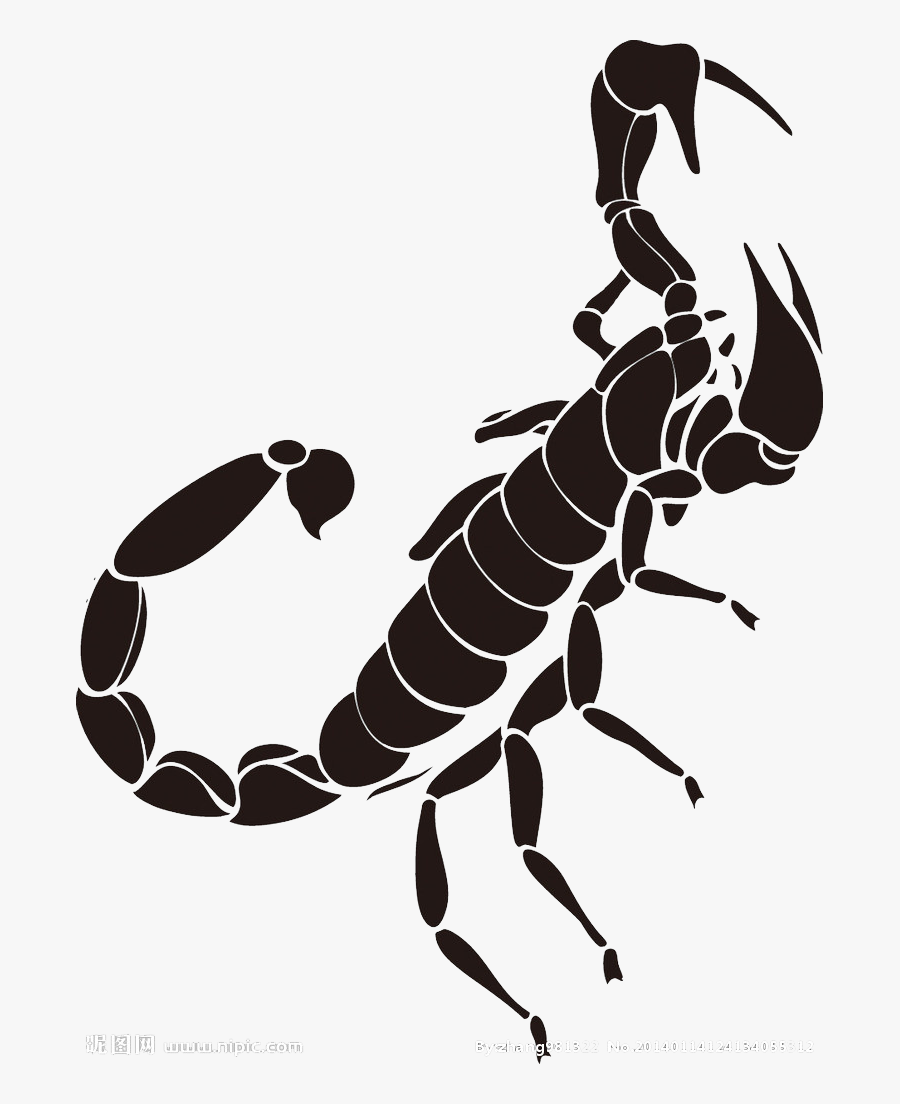 Black Scorpio Free Png Image - Scorpion Motif Transparent Background, Transparent Clipart