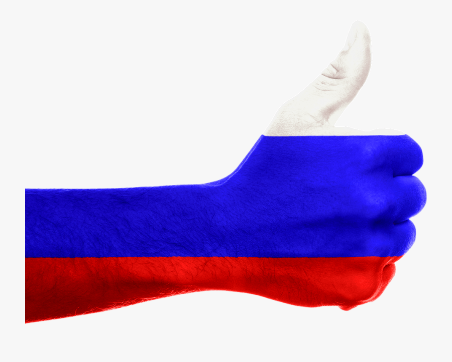 Hand Russian Flag - Russia Flag Thumbs Up, Transparent Clipart