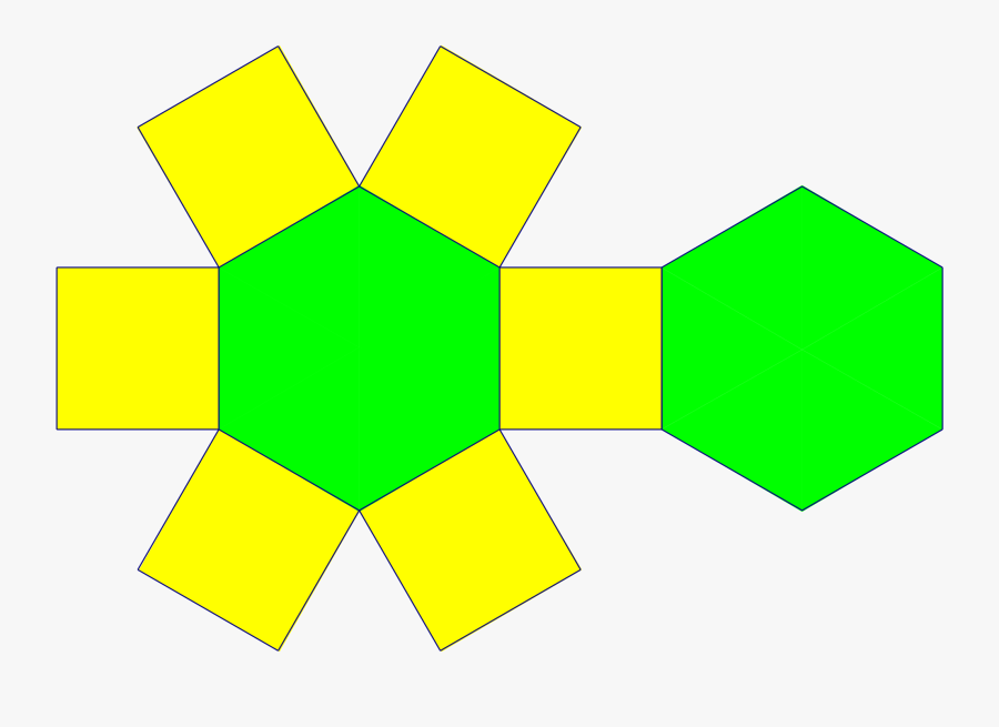Clip Art Hexagonal Prism Net - Nets Of A Hexagonal Prism, Transparent Clipart