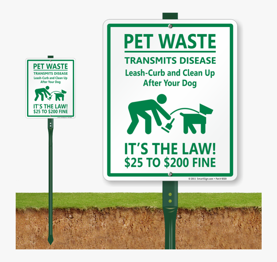 Pet Waste Transmits Disease With Graphic Sign - Pet Waste Transmits Disease Sign, Transparent Clipart