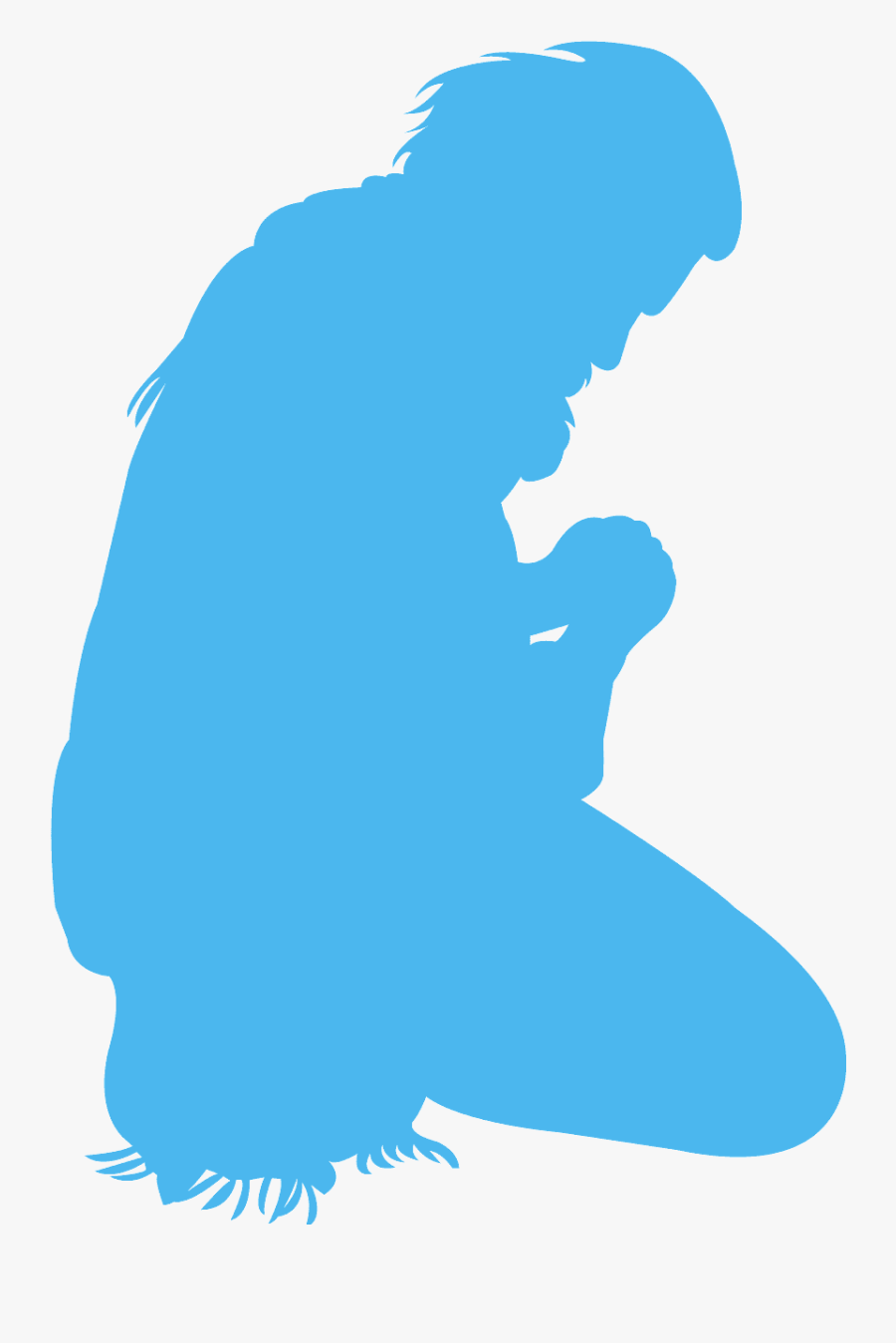 Silhueta Colorida De Mulher Orando, Transparent Clipart