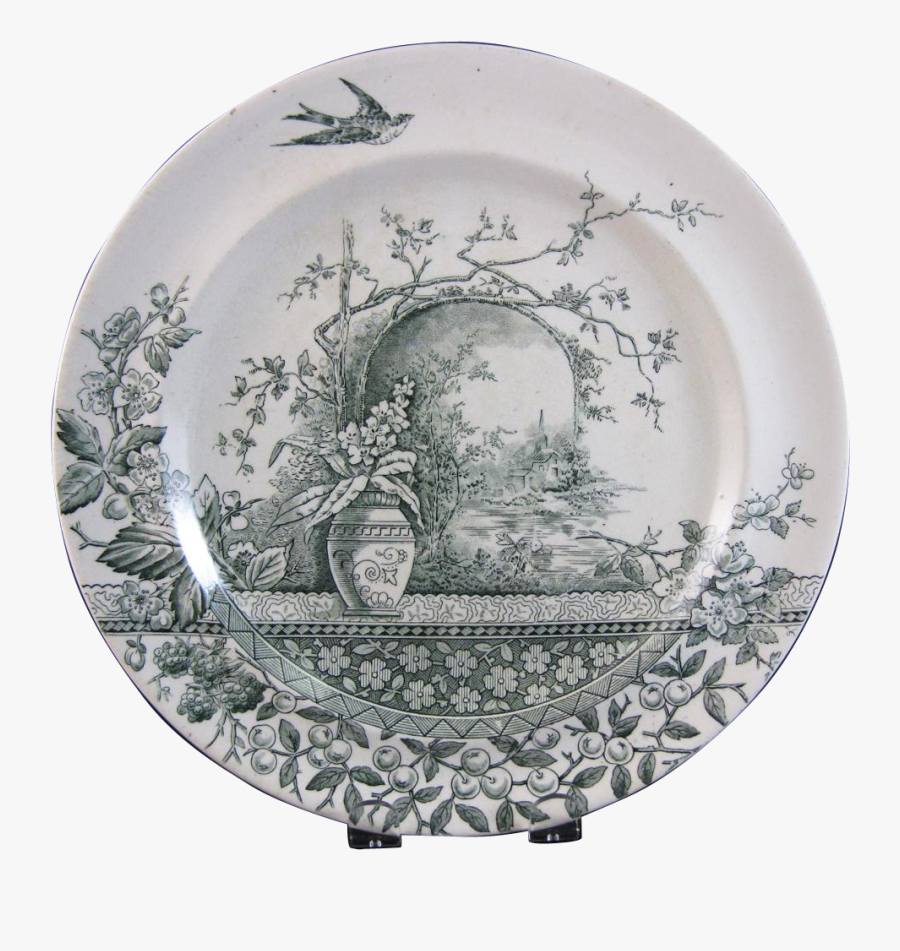 Clip Art English Victorian Staffordshire Plate - Plate, Transparent Clipart