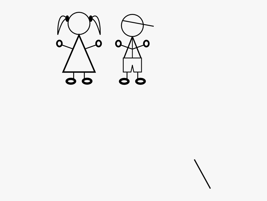 Children Stick Figures, Transparent Clipart