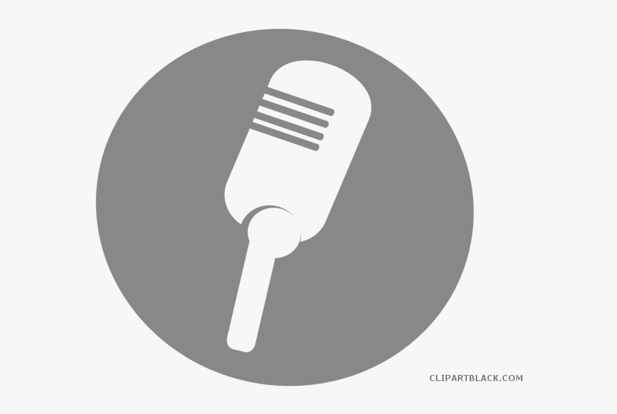 Microphone Clipart Black And White - Microphone Vector White Png, Transparent Clipart