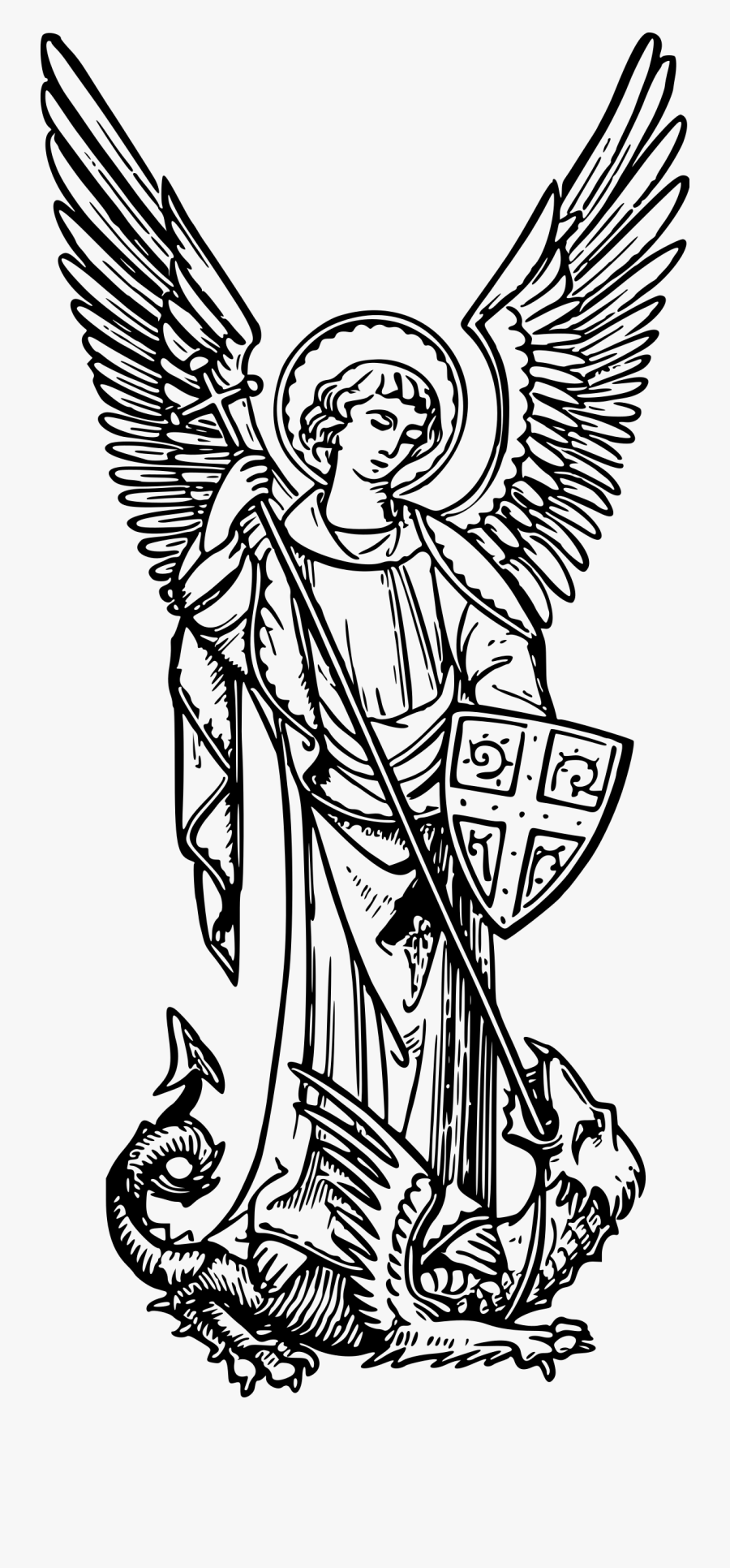 This Free Icons Png Design Of St Michael - St Michael The Archangel Drawing, Transparent Clipart