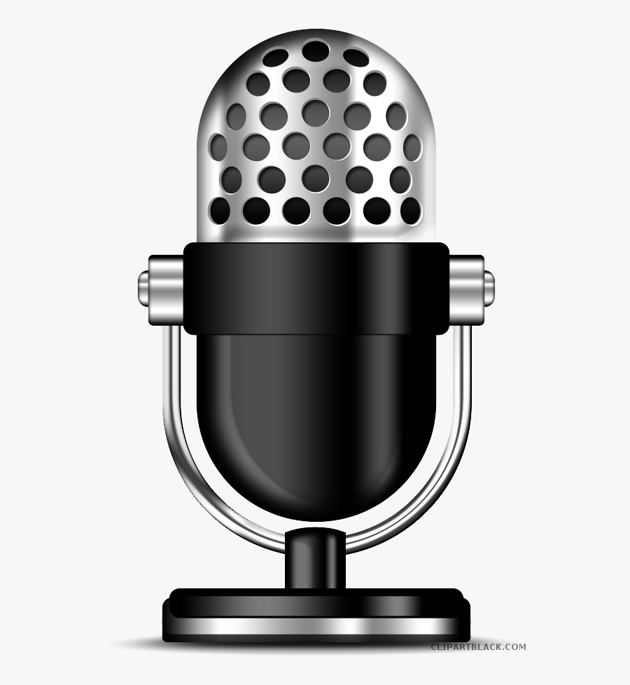 Microphone Clipart Black And White - Mic Transparent Background, Transparent Clipart