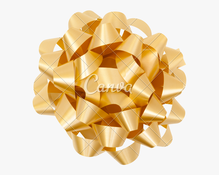 Gold Gift Bow Png - Gift Golden Ribbon Png, Transparent Clipart