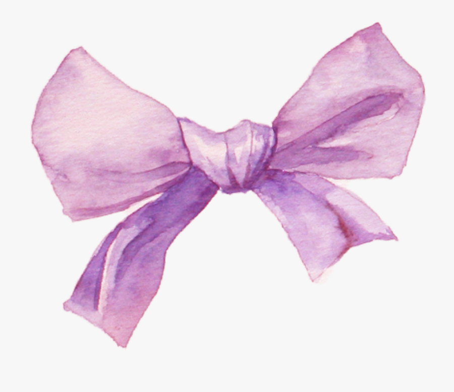 #pink #purple #gift #bow #watercolor - Bow Watercolor Purple Png, Transparent Clipart