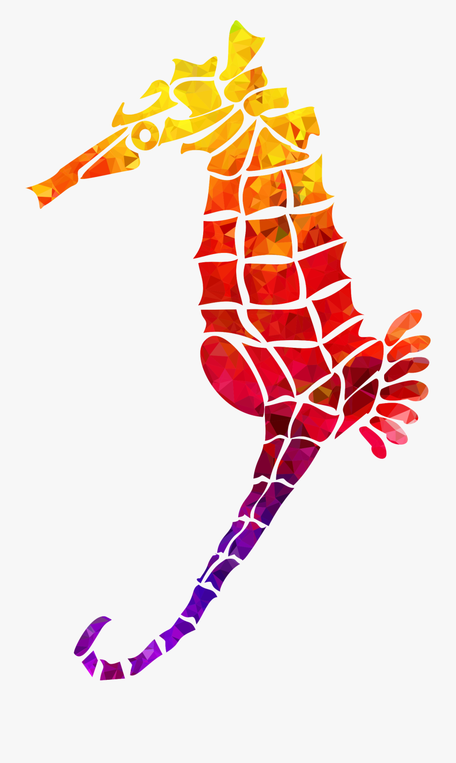 Topaz Ruby Sapphire Stylized Seahorse Silhouette Clip - Animales Con Triangulos, Transparent Clipart