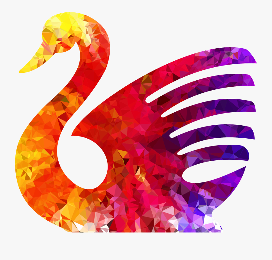 Topaz Ruby Sapphire Swan3 Clip Arts - Rainbow Swan, Transparent Clipart