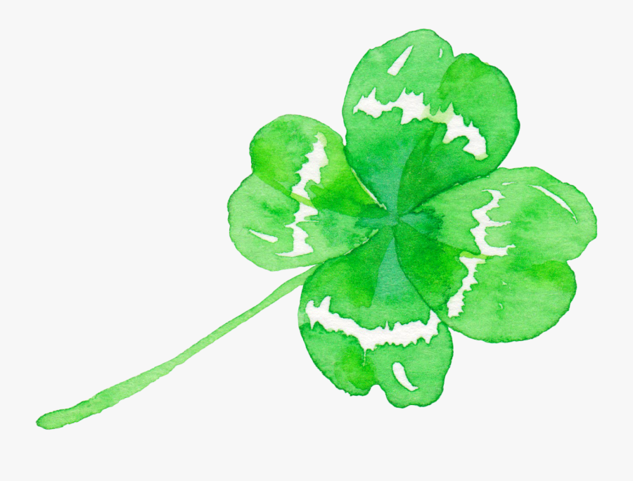 Four-leaf Clover Green - 水彩 四 叶 草, Transparent Clipart