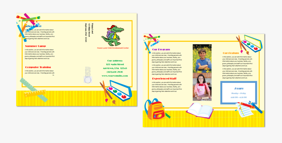 Clip Art Daycare Flyers - School Border For Certificate, Transparent Clipart