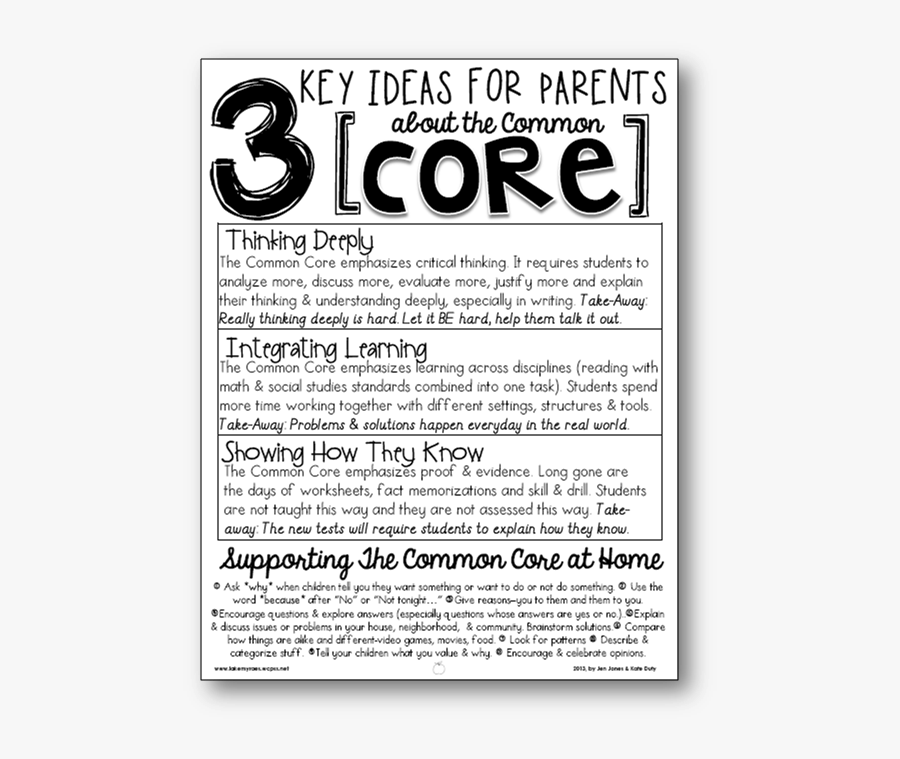 3 Key Ideas For Parents About The Common Core, Transparent Clipart