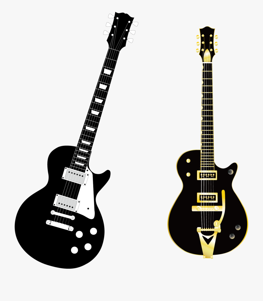 Elements Silhouette Amplifier Guitar Vector Black Clipart - Electric Guitar Vintage Png, Transparent Clipart