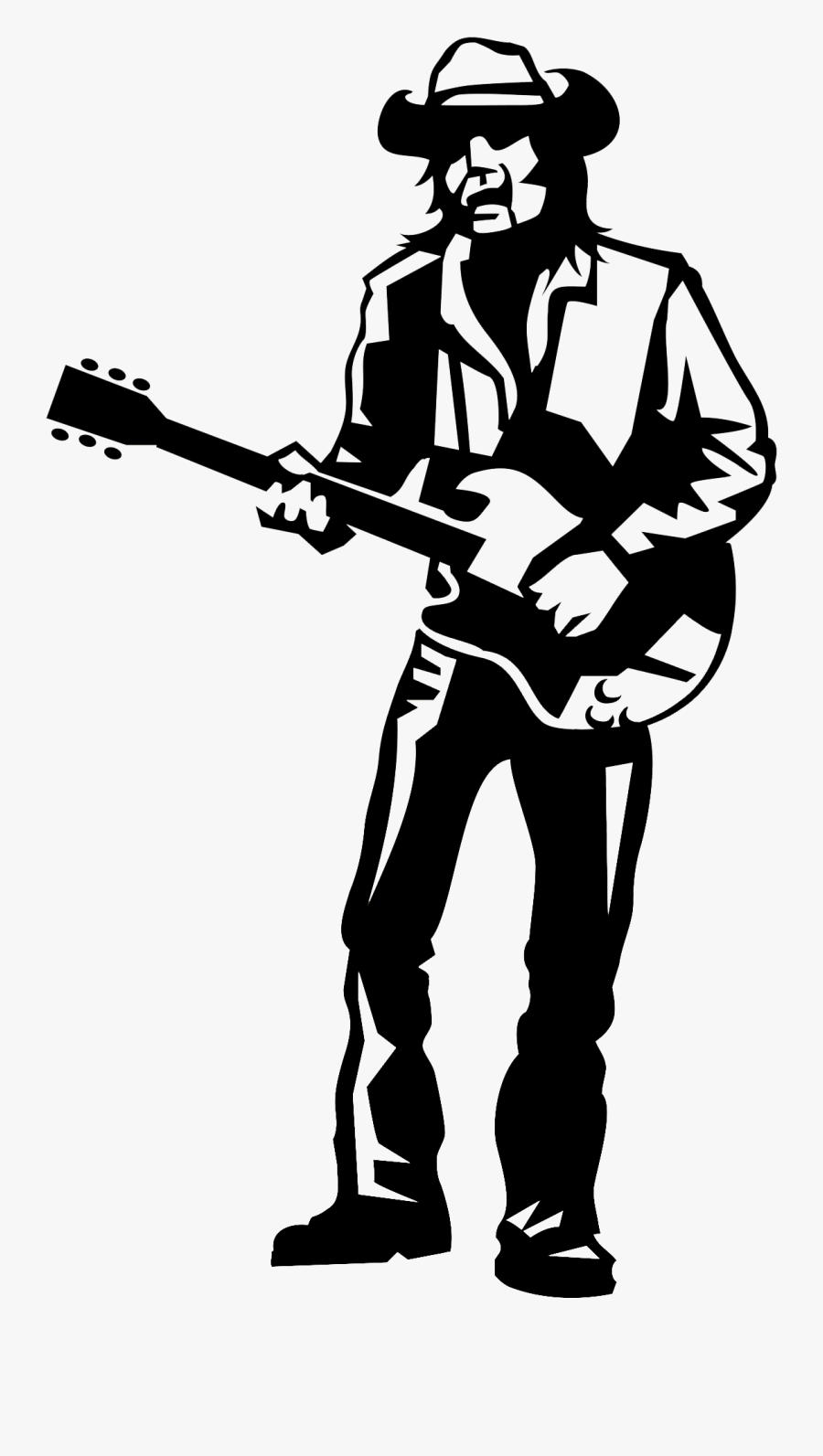 Guitarist Musician Silhouette - Man With Guitar Silhouette, Transparent Clipart