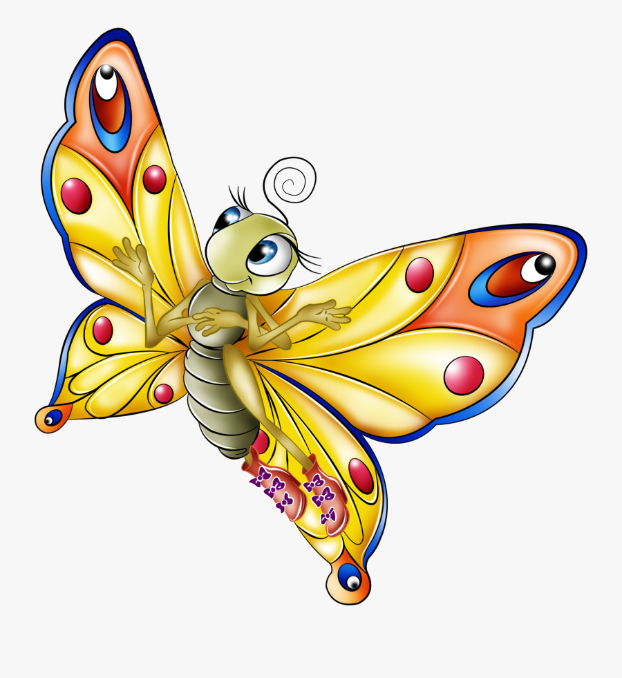 Elephants Clipart Butterfly - Cartoon Butterfly Gif Png, Transparent Clipart