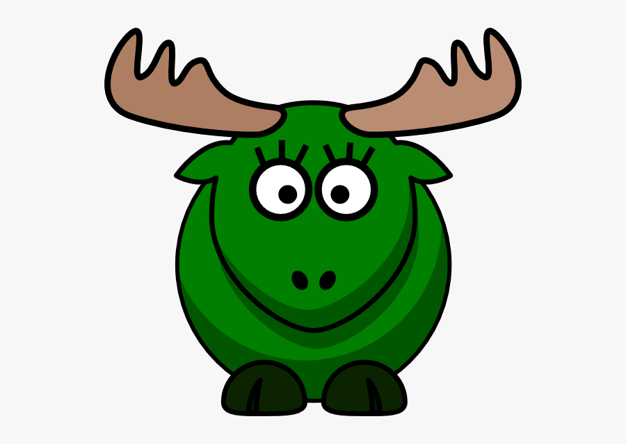 Girl Green Moose Svg Clip Arts - Cartoon Elk, Transparent Clipart