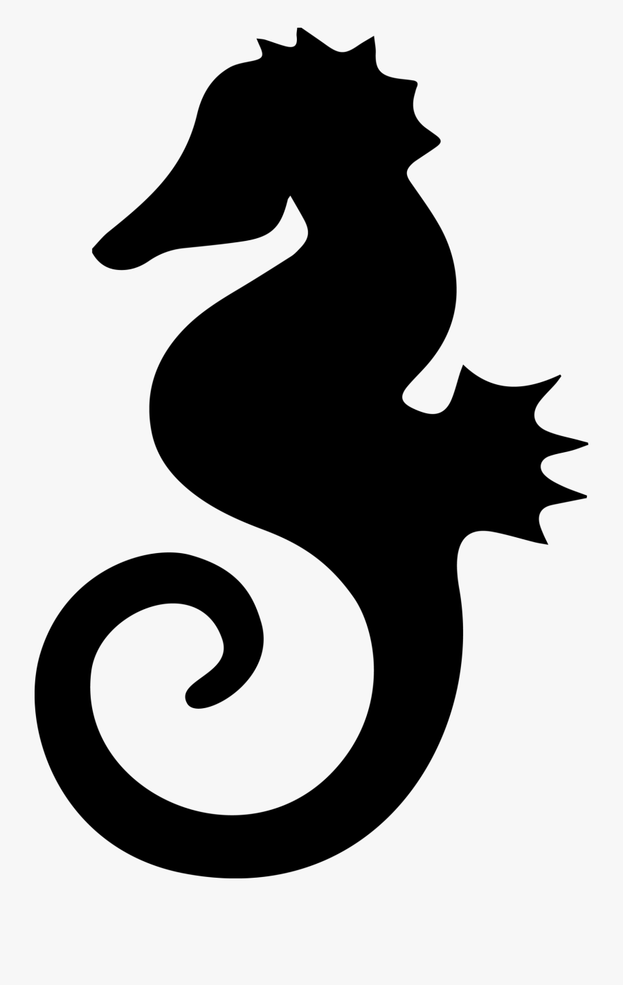 Seahorse Stencil Decal Clip Art - Seahorse Stencil Black, Transparent Clipart