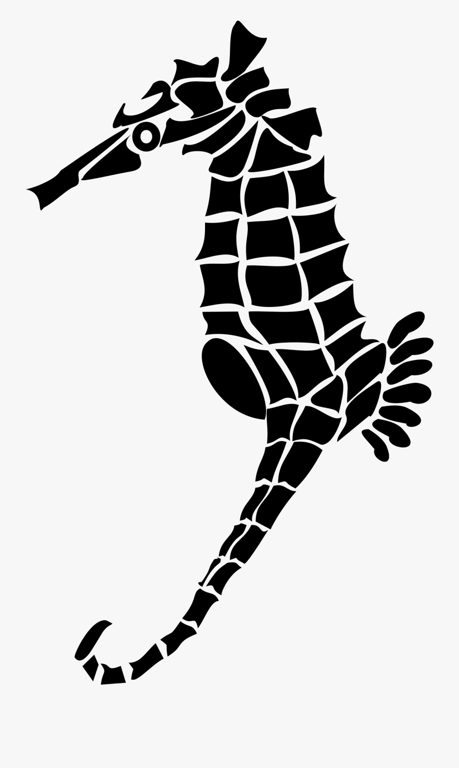 Drawing Seahorse Silhouette - Seahorse, Transparent Clipart
