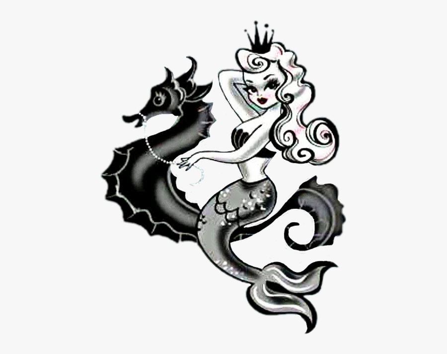 Caballito De Mar Con Su Cria Tatuaje, Transparent Clipart