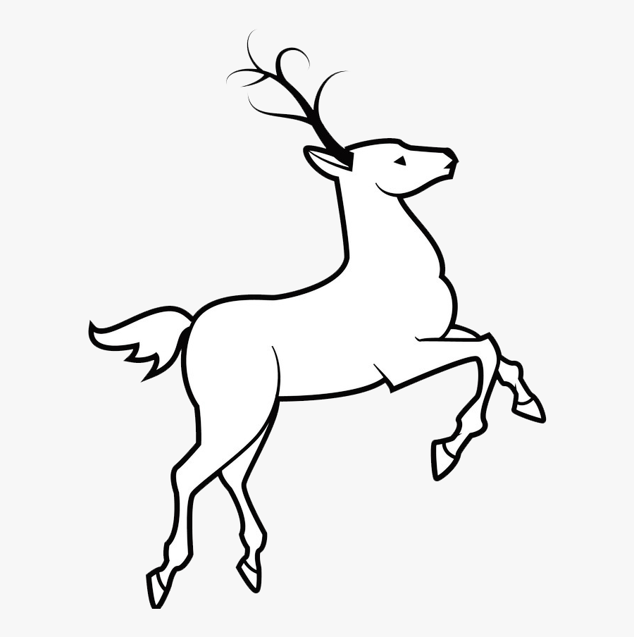 Deer On Hind Legs Drawing, Transparent Clipart